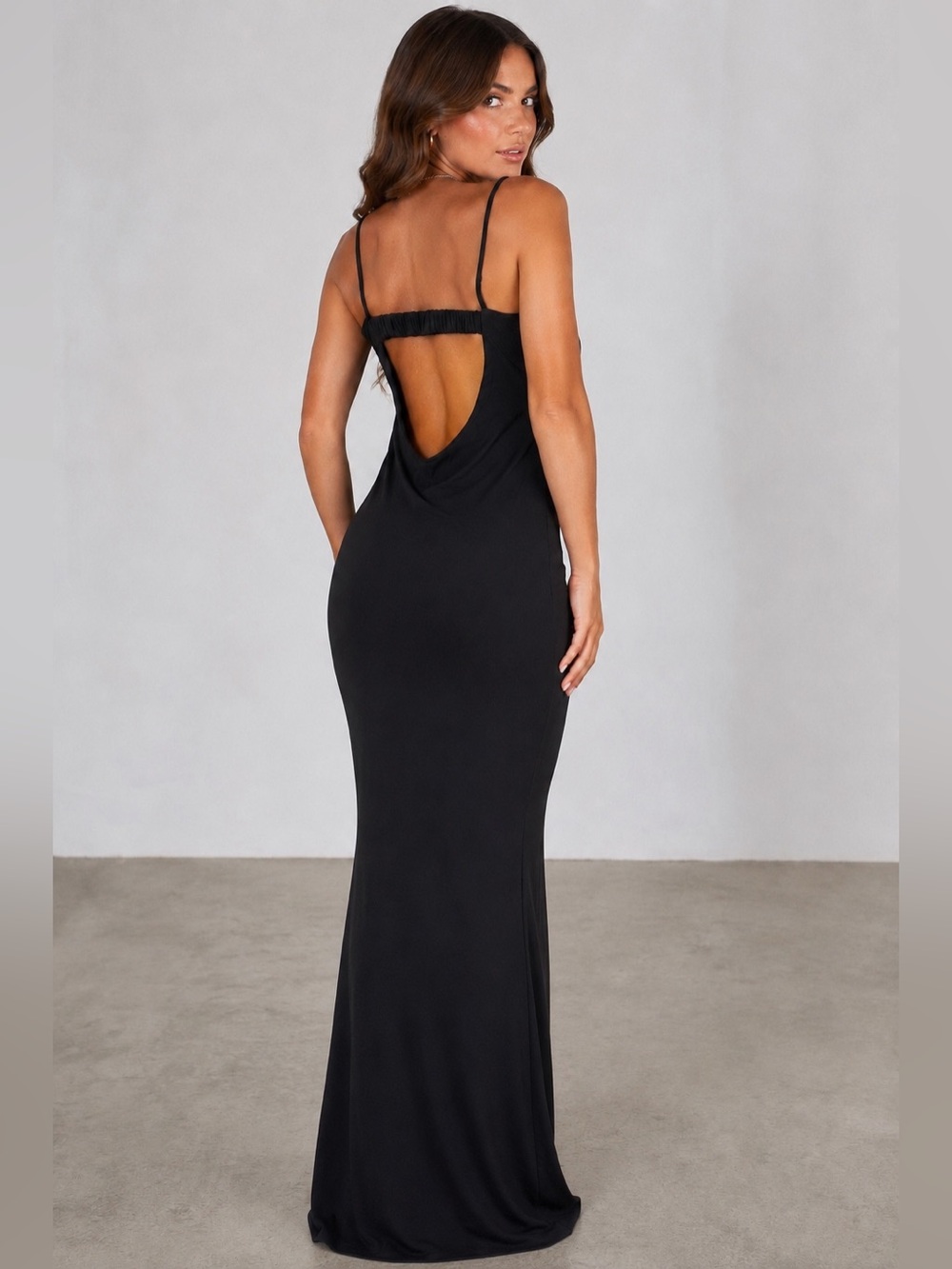 Naked Wardrobe Butter Open Back Sleeveless Maxi Dress Black